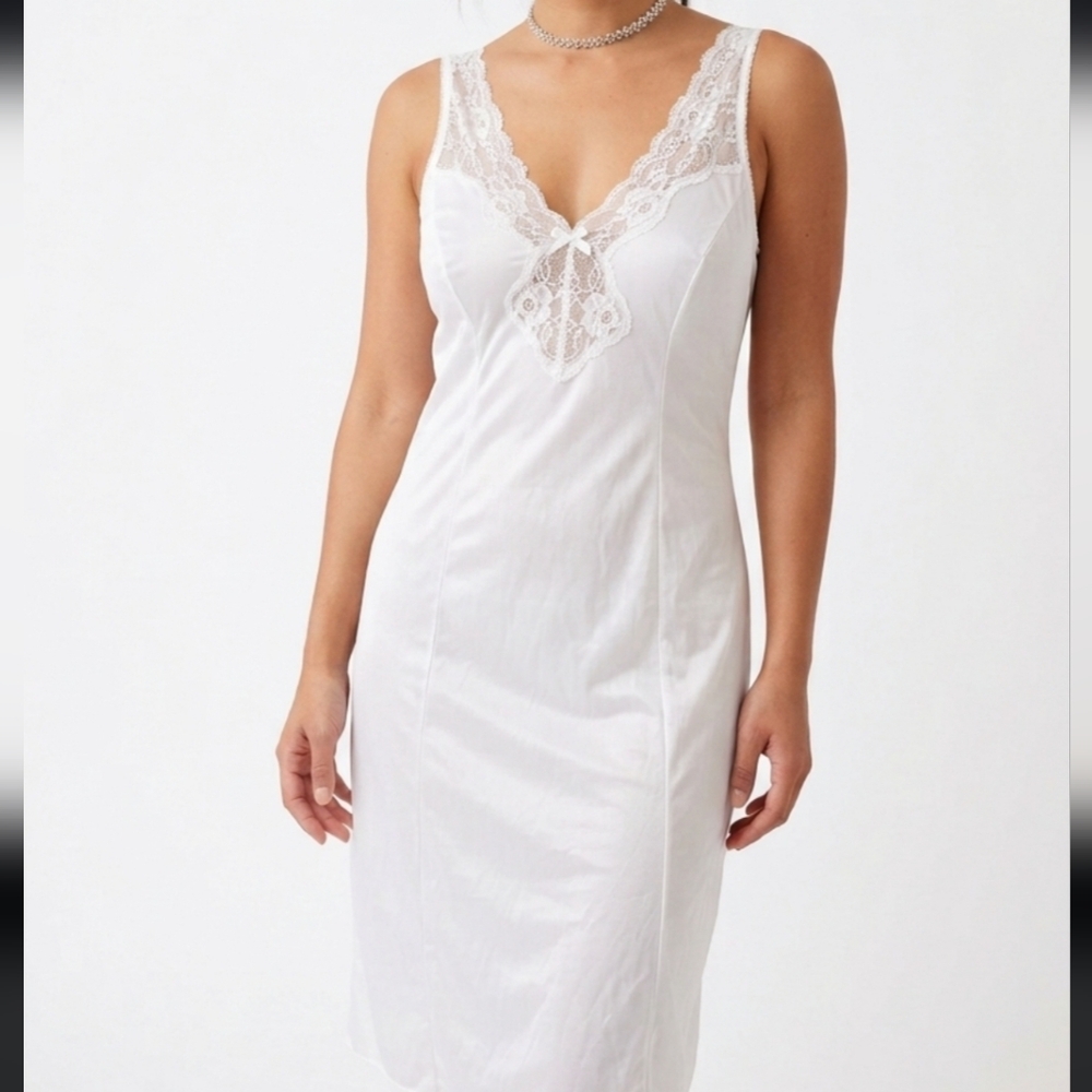 Vintage White Slip Dress Nightgown